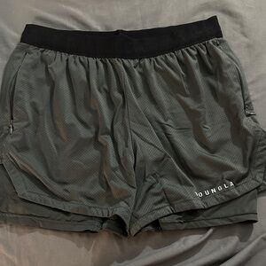 YoungLA Men's Charcoal and Black Athletic Shorts